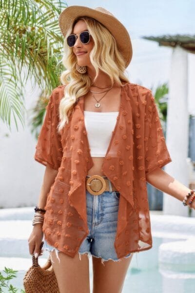 See Through Swiss Dot Loose Kimono