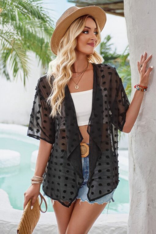 See Through Swiss Dot Loose Kimono - Image 6