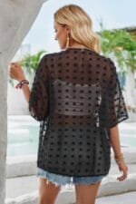 See Through Swiss Dot Loose Kimono