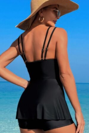 Square Neck Bottom Mesh Two Piece Swimsuit Square Neck Bottom Mesh Two Piece Swimsuit