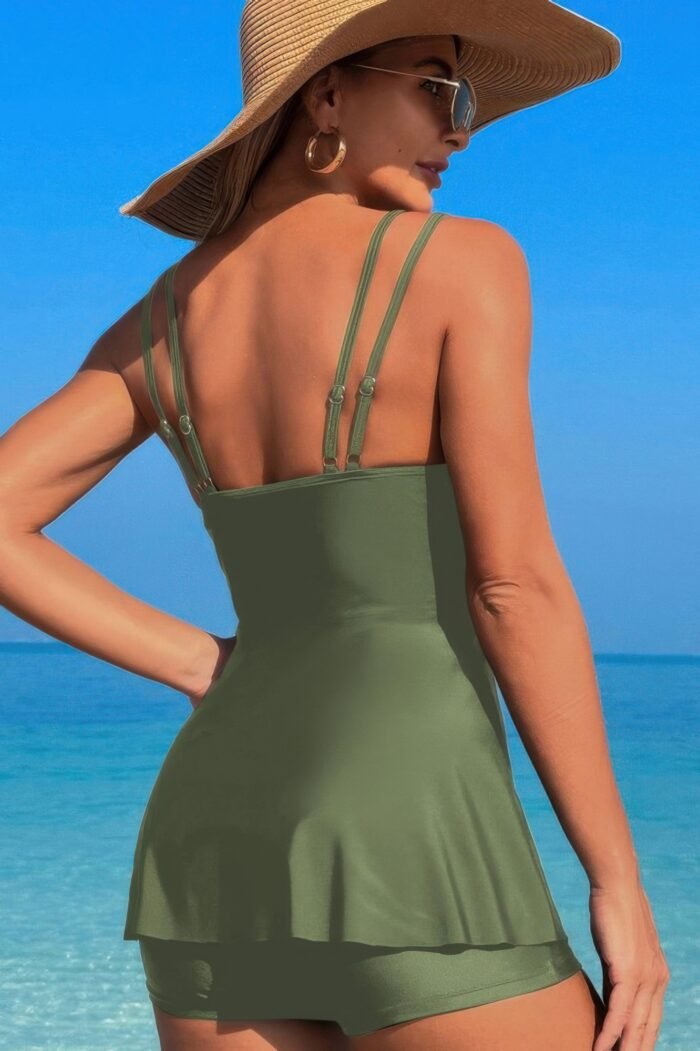 Square neck bottom mesh two piece swimsuit - image 15