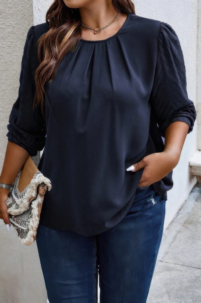 Floral Deep V Neck Batwing Sleeve Fit Dress - Image 2