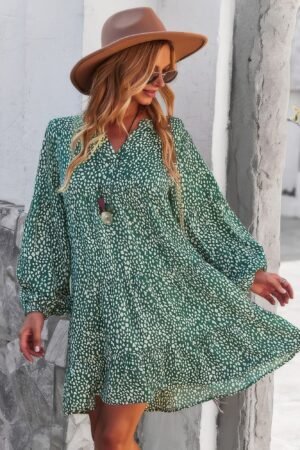 V Neck Polka Dot Tunic Dress V Neck Polka Dot Tunic Dress