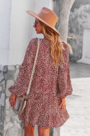 V Neck Polka Dot Tunic Dress V Neck Polka Dot Tunic Dress