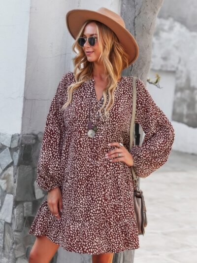 V Neck Polka Dot Tunic Dress V Neck Polka Dot Tunic Dress