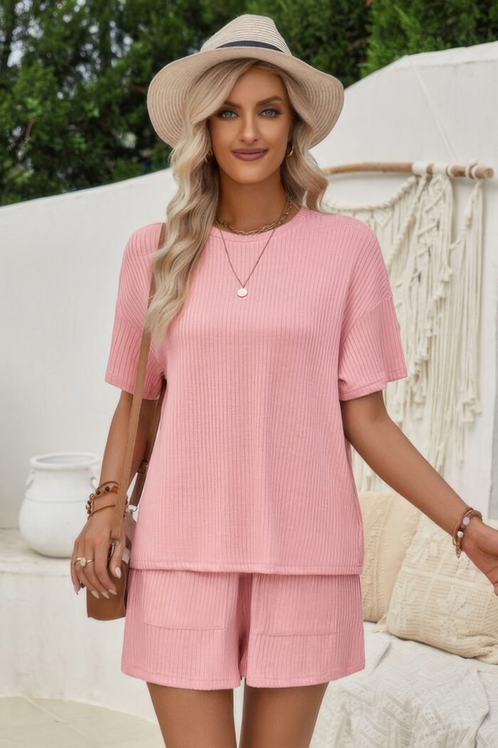 Two pieces pocket trim solid loose fit sets - image 9
