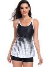 Two Pieces Dot Print Sleeveless Fit Swimsuits