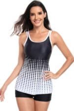 Two Pieces Dot Print Sleeveless Fit Swimsuits