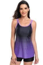 Two Pieces Dot Print Sleeveless Fit Swimsuits