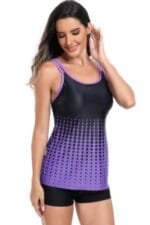 Two Pieces Dot Print Sleeveless Fit Swimsuits