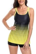 Two Pieces Dot Print Sleeveless Fit Swimsuits