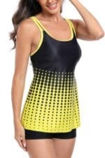 Two Pieces Dot Print Sleeveless Fit Swimsuits