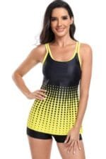 Two Pieces Dot Print Sleeveless Fit Swimsuits