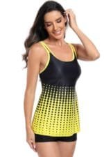 Two Pieces Dot Print Sleeveless Fit Swimsuits