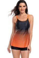 Two Pieces Dot Print Sleeveless Fit Swimsuits