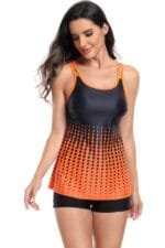 Two Pieces Dot Print Sleeveless Fit Swimsuits