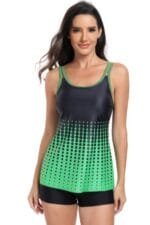 Two Pieces Dot Print Sleeveless Fit Swimsuits