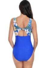 Sleeveless Color Block Floral Fit Lace Swimsuits