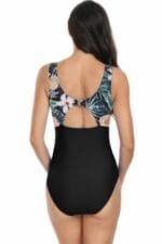 Sleeveless Color Block Floral Fit Lace Swimsuits