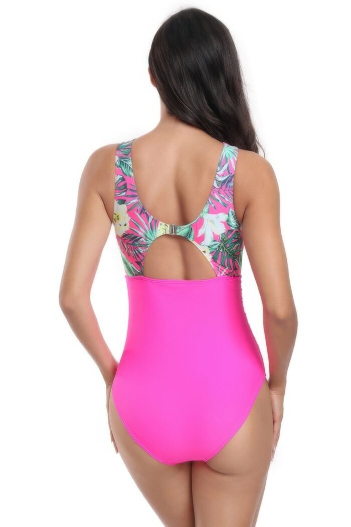 Sleeveless color block floral fit lace swimsuits - image 13