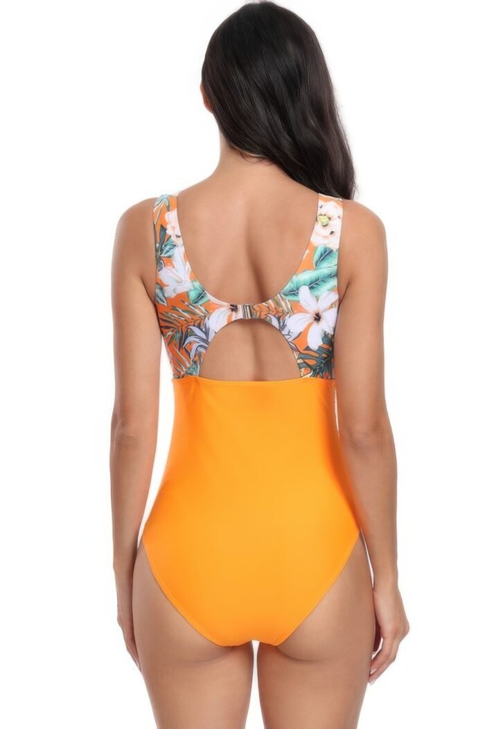 Sleeveless color block floral fit lace swimsuits - image 19
