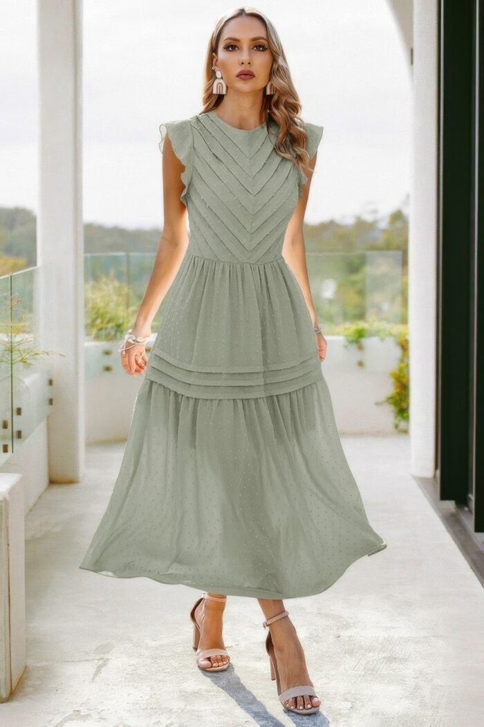 Ruffle solid willow smocked maxi dress - image 2