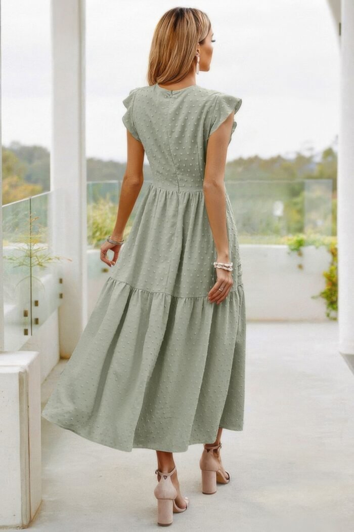 Ruffle solid willow smocked maxi dress - image 5