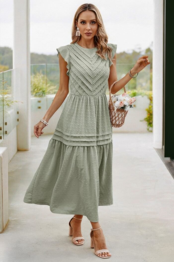 Ruffle solid willow smocked maxi dress - image 6