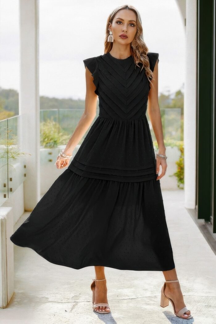 Ruffle solid willow smocked maxi dress - image 9