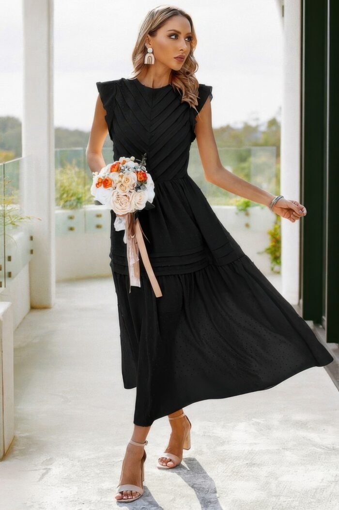 Ruffle solid willow smocked maxi dress - image 11