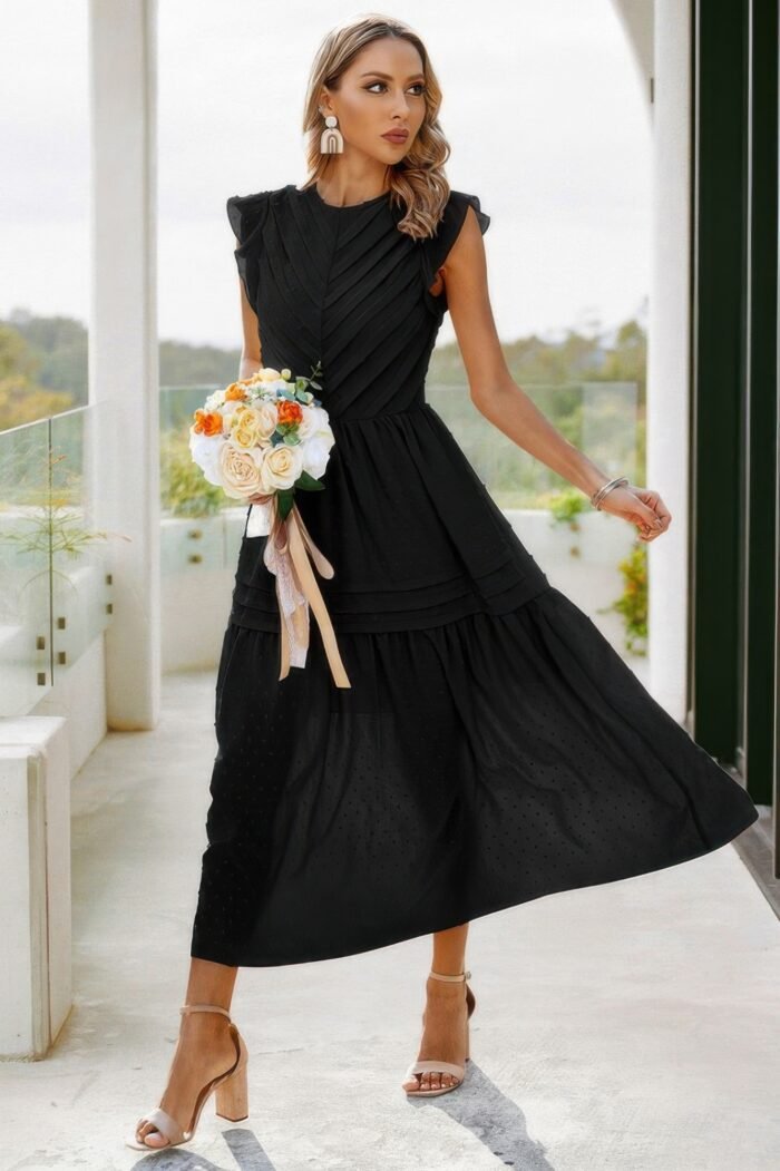 Ruffle solid willow smocked maxi dress - image 12