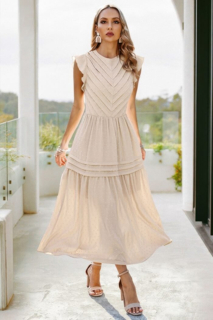 Ruffle solid willow smocked maxi dress - image 15