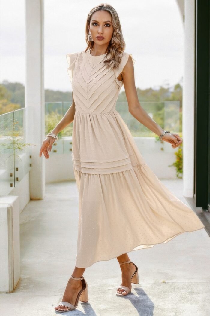 Ruffle solid willow smocked maxi dress - image 16