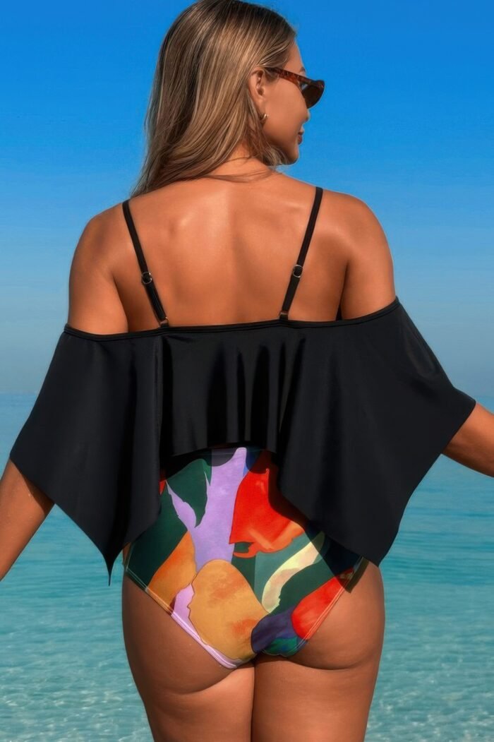 Ruffle top high waisted bottom tankini swimsuit - image 4