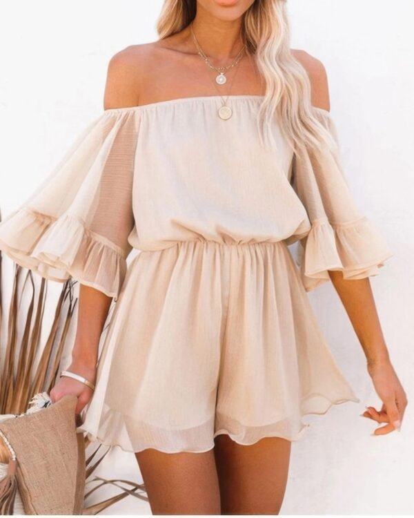 Off Shoulder Bell Sleeve Romper