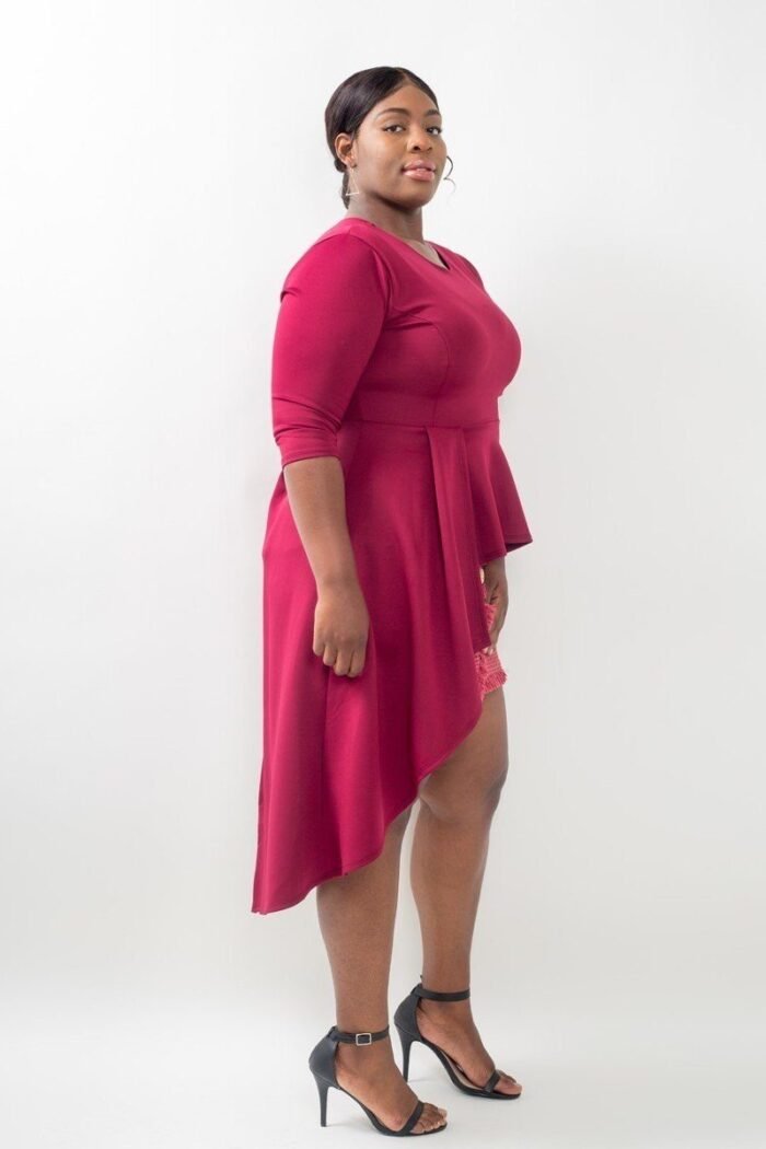 Plus Size Asymmetrical Plume Blouse - Image 2