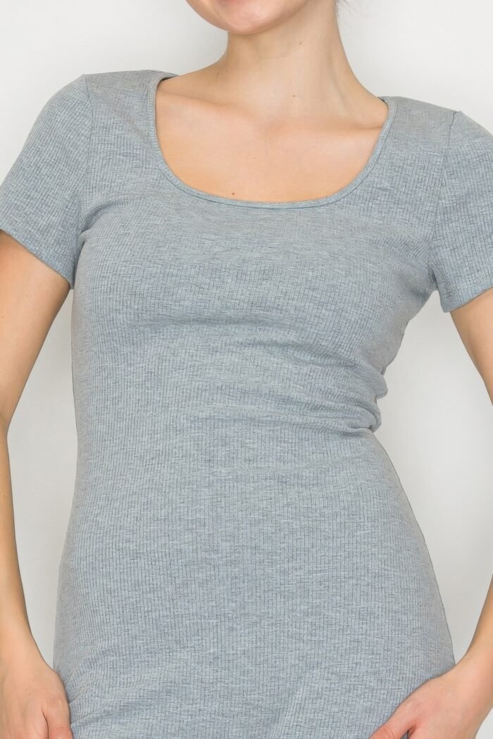 Scoop Short Sleeve Rib Romper - Image 4
