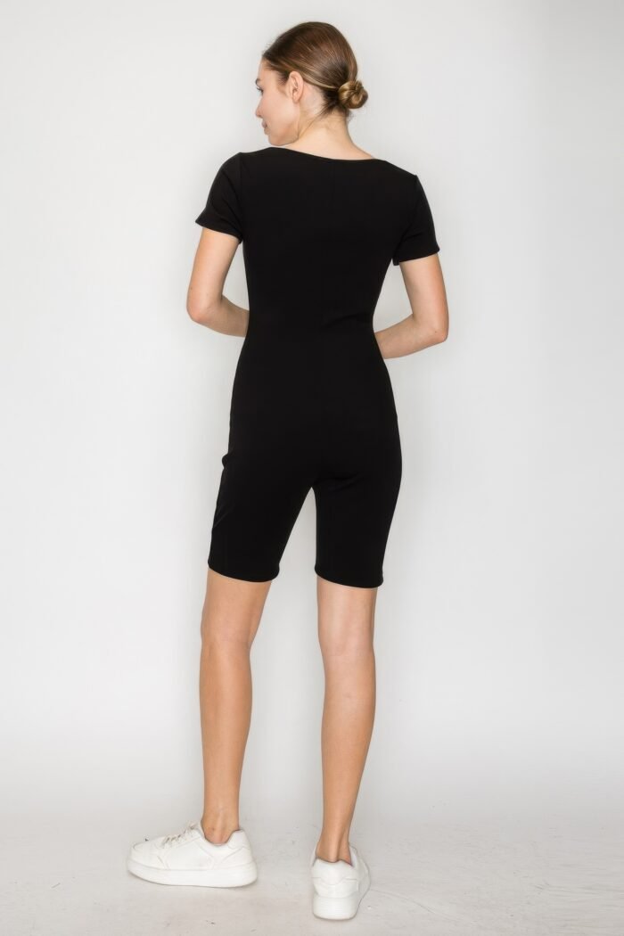 Scoop Short Sleeve Rib Romper - Image 10