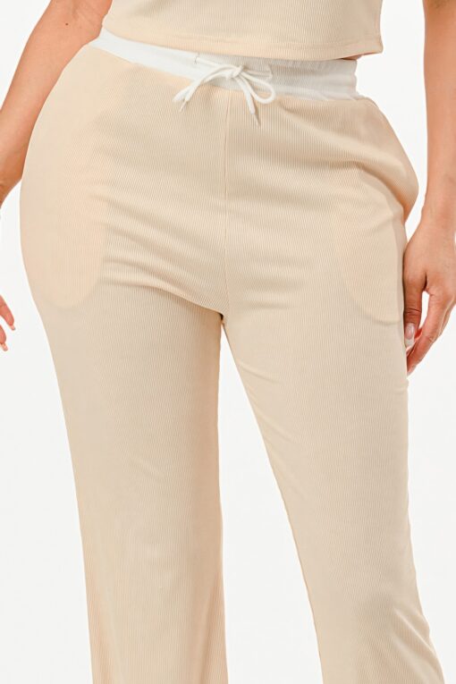 Ribbed Contrast Binding Top And Pants Set - Image 16