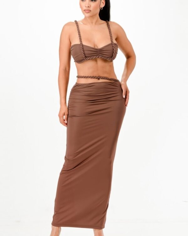 Cord Top And Skirt Set