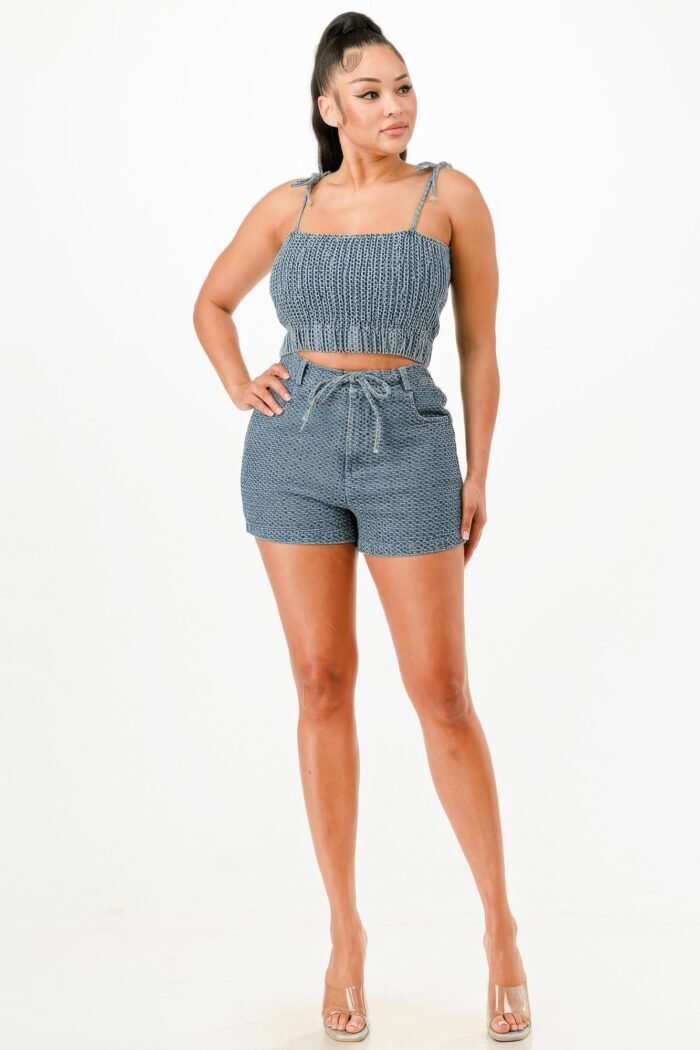 Denim Tank Top And Matching Short Set - Image 2