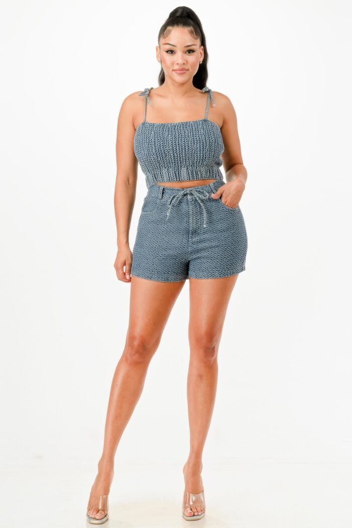 Denim Tank Top And Matching Short Set - Image 3