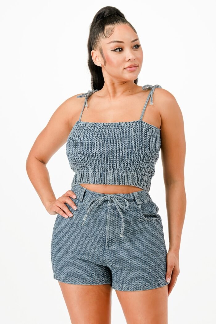 Denim Tank Top And Matching Short Set - Image 4