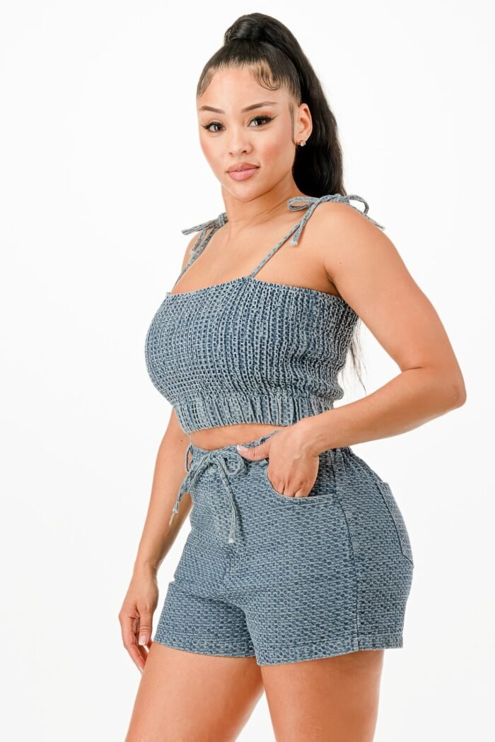 Denim Tank Top And Matching Short Set - Image 5