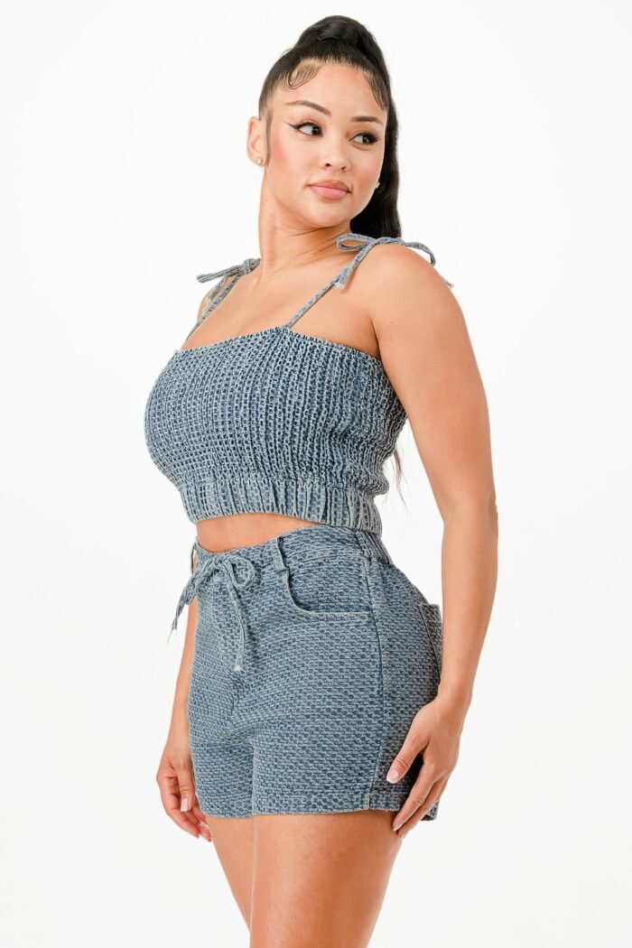 Denim Tank Top And Matching Short Set - Image 6