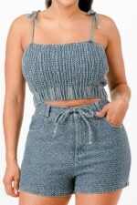 Denim Tank Top And Matching Short Set - Image 8