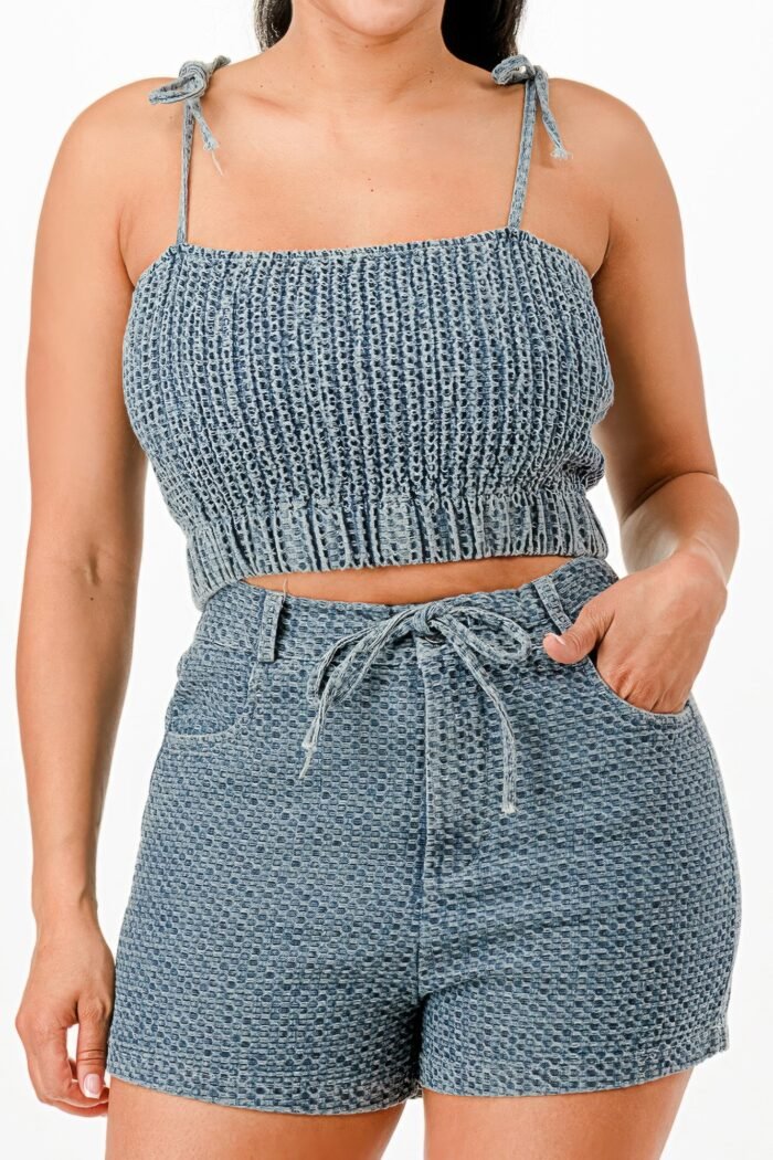 Denim Tank Top And Matching Short Set - Image 8