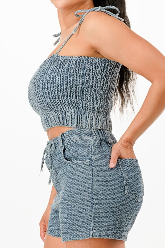 Denim Tank Top And Matching Short Set - Image 9