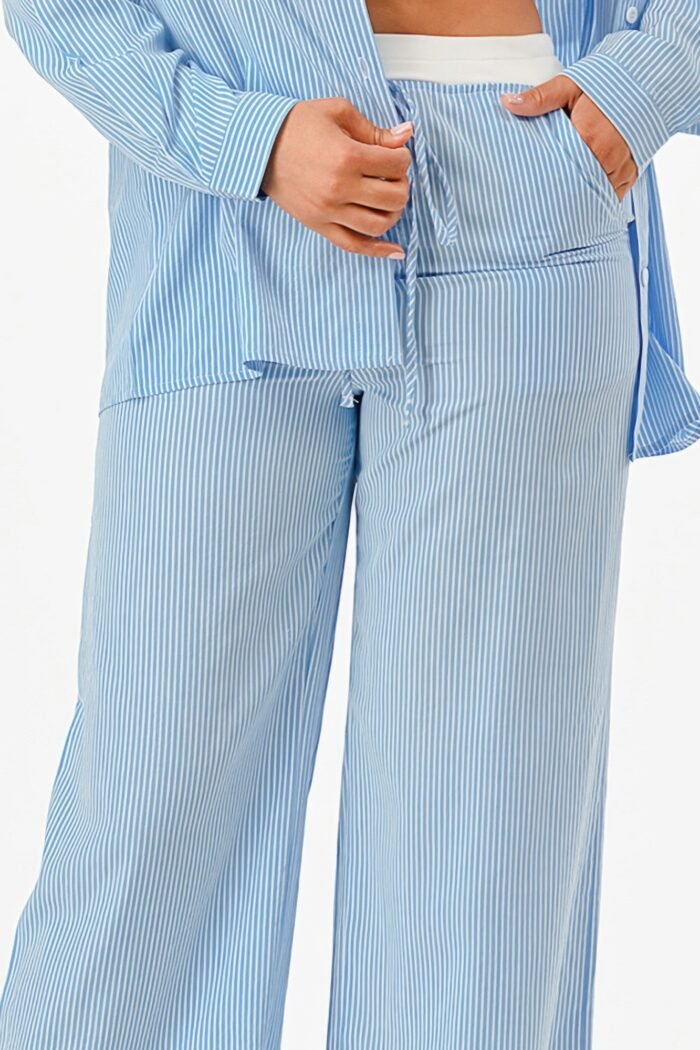 Pinstripe Shirt And Pant Set - Image 8