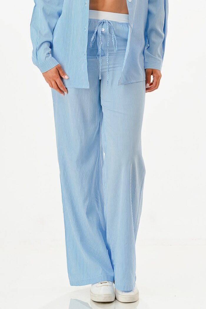 Pinstripe Shirt And Pant Set - Image 9